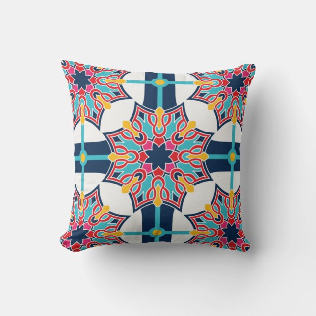 Seamless Islamic Art Colourful    Throw Pillow (Front)