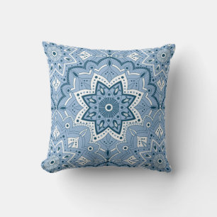 Seamless Islamic Colourful Blue   Throw Pillow