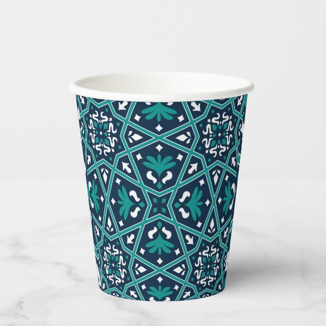 Seamless Islamic Colourful Ceramic   Paper Cups (Front)