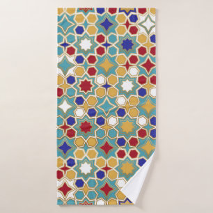 Seamless Islamic patterns in colour. Islamic ornam Bath Towel