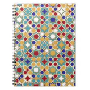 Seamless Islamic patterns in colour. Islamic ornam Notebook