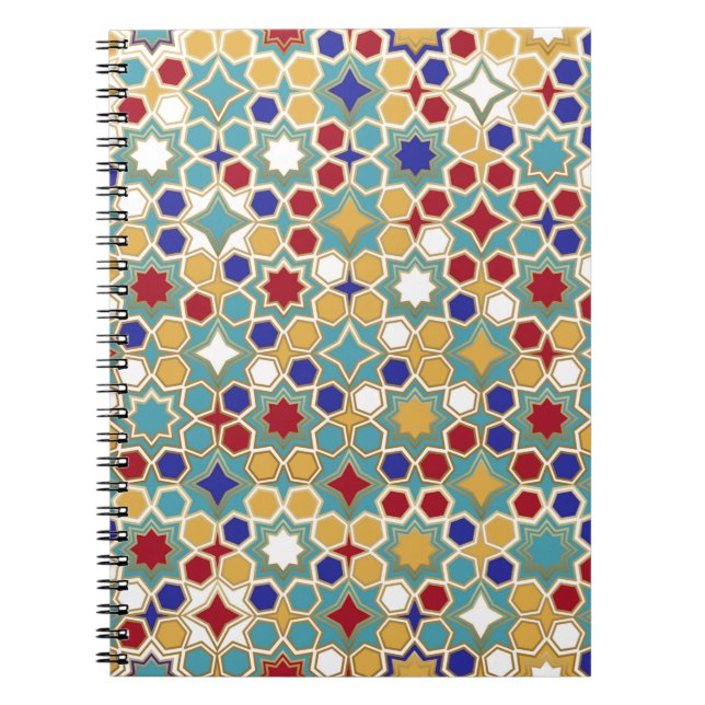 Seamless Islamic patterns in colour. Islamic ornam Notebook (Front)
