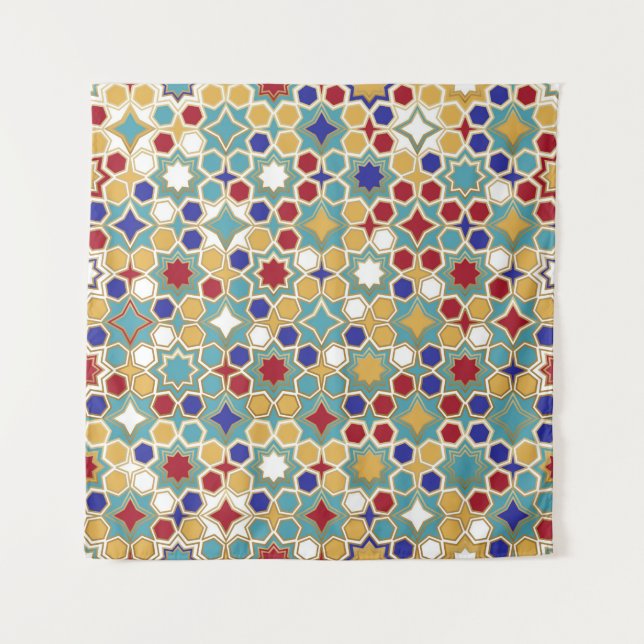 Seamless Islamic patterns in colour. Islamic ornam Tapestry (Front)