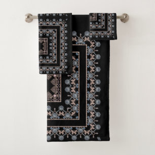 Seamless jewellery beads crystals glitter shine se bath towel set