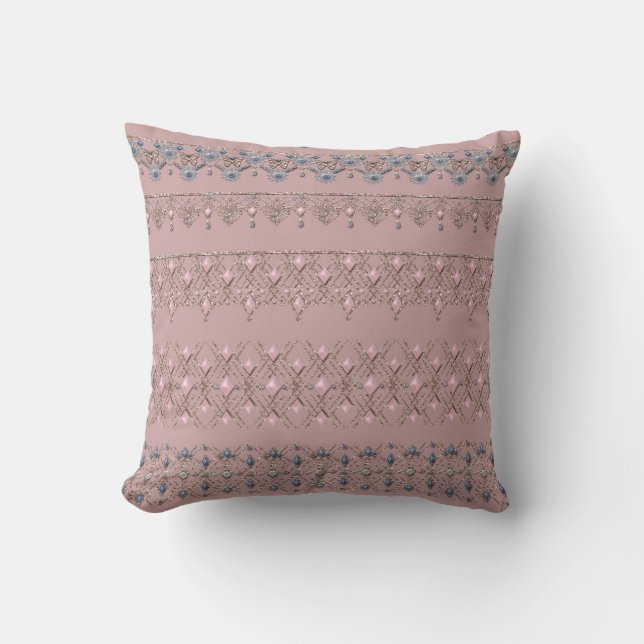 Seamless jewellery beads crystals glitter shine se throw pillow (Front)