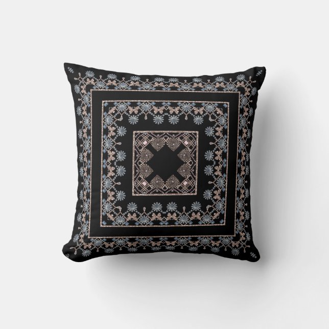 Seamless jewellery beads crystals glitter shine se throw pillow (Front)