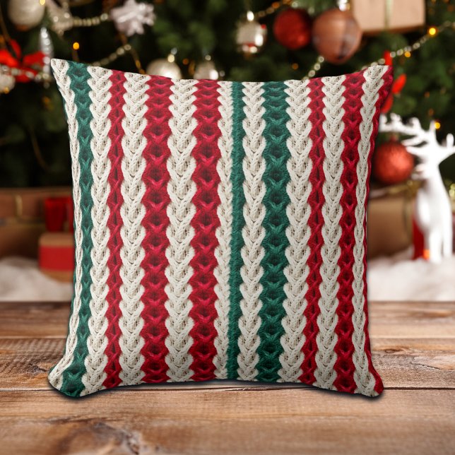 Seamless Knitted Christmas Digital Pattern Throw Pillow (Creator Uploaded)