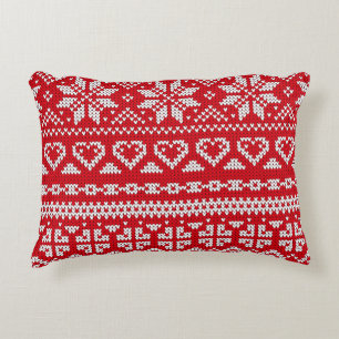 Seamless knitting pattern Norway festive sweater d Accent Pillow