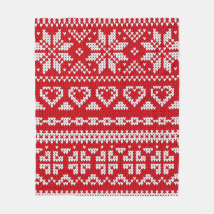 Seamless knitting pattern Norway festive sweater d Fleece Blanket