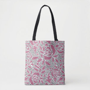 Seamless lace roses romantic retro vintage red la tote bag