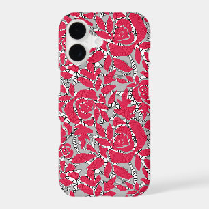 Seamless lace roses romantic retro vintage red lac