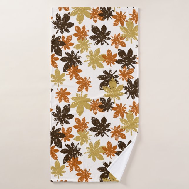 seamless leaf pattern with grunge effect bath towel (Bath Towel)