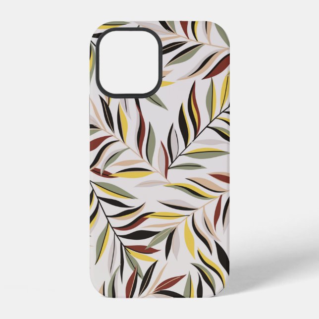 seamless leaves pattern on grey backgroundpattern, iPhone case (Back)