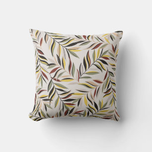 seamless leaves pattern on grey backgroundpattern, throw pillow