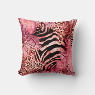 Seamless leopard pattern, abstract zebra. leopard, throw pillow