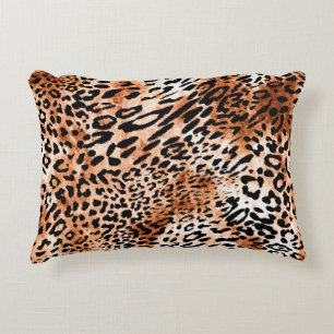 Seamless leopard pattern, african animal print accent pillow