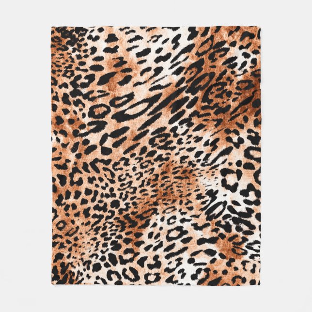 Seamless leopard pattern, african animal print fleece blanket (Front)