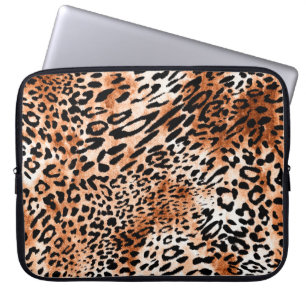 Seamless leopard pattern, african animal print laptop sleeve