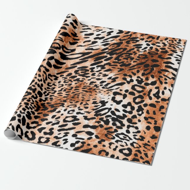 Seamless leopard pattern, african animal print wrapping paper (Unrolled)