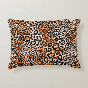 Seamless leopard pattern, hand drawing animal prin accent pillow