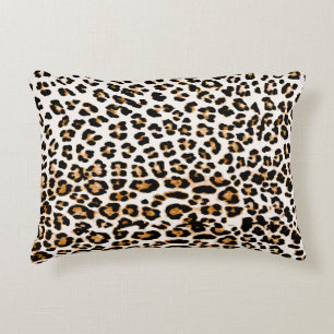 Seamless leopard texture, african animal print accent pillow