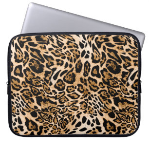 Seamless leopard texture, animal skin laptop sleeve