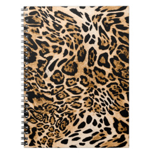 Seamless leopard texture, animal skin notebook