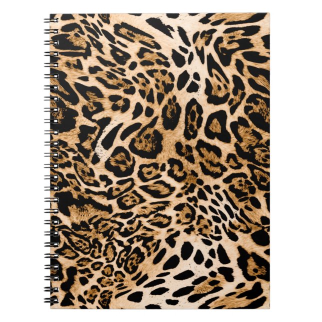 Seamless leopard texture, animal skin notebook (Front)