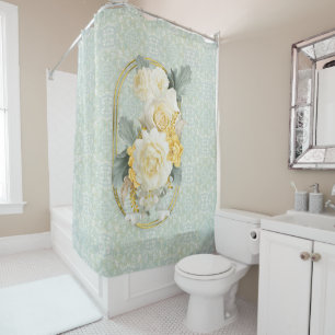 Seamless Light Green, Yellow & White Mandalas