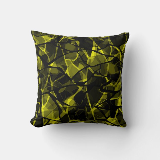 Seamless liquid wavy abstract black green marble g throw pillow (Front)