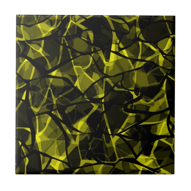 Seamless liquid wavy abstract black green marble g tile (Front)
