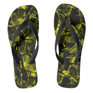 Seamless liquid wavy abstract black green modern p flip flops