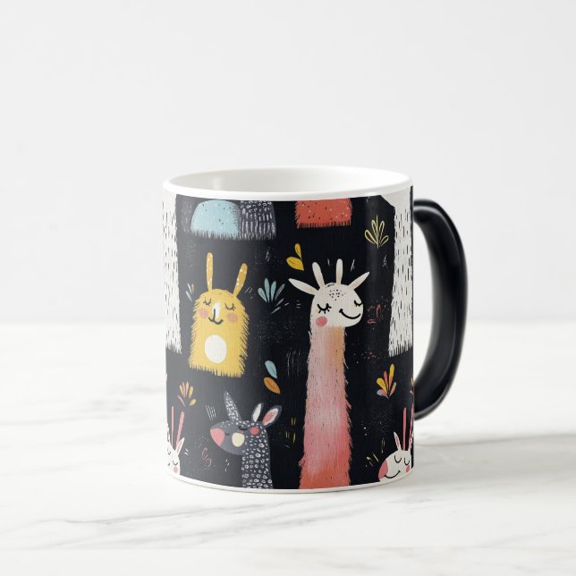 Seamless Llama Pattern Fun Design for Everyday Use Magic Mug (Front Right)