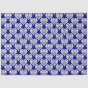 Seamless love Valentines Day navy white lacy lace Tissue Paper