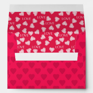 Seamless LOVE Valentines Day pink red white scratc Envelope