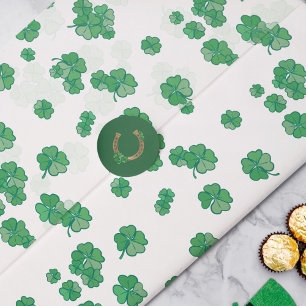 Seamless Lucky Four-Leaf Clover Pattern Tissue Paper