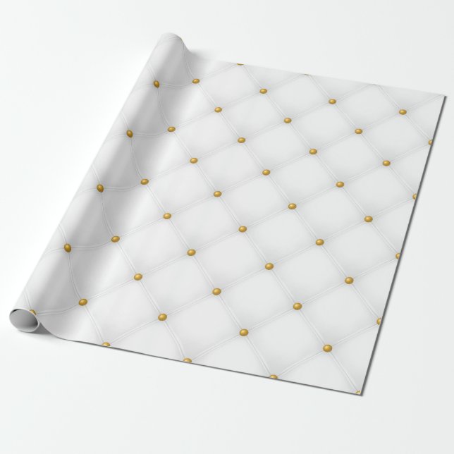 Seamless Luxury White and Gold 1 Wrapping Paper (Unrolled)