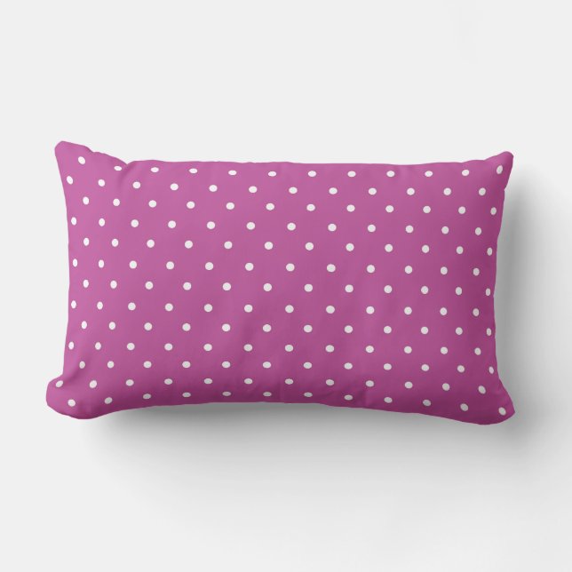 Seamless magenta background polka dot pattern lumbar pillow (Front)