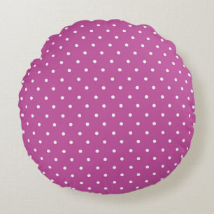 Seamless magenta background polka dot pattern round pillow