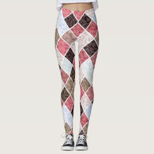 Seamless marble granite stone tile pattern retro v leggings