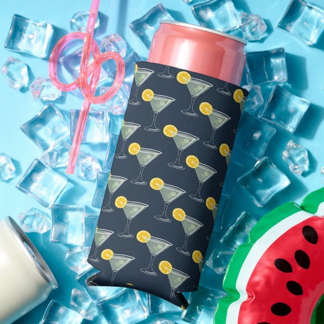 Seamless Margarita Cocktail Pattern Seltzer Can Cooler (In Situ Summer)