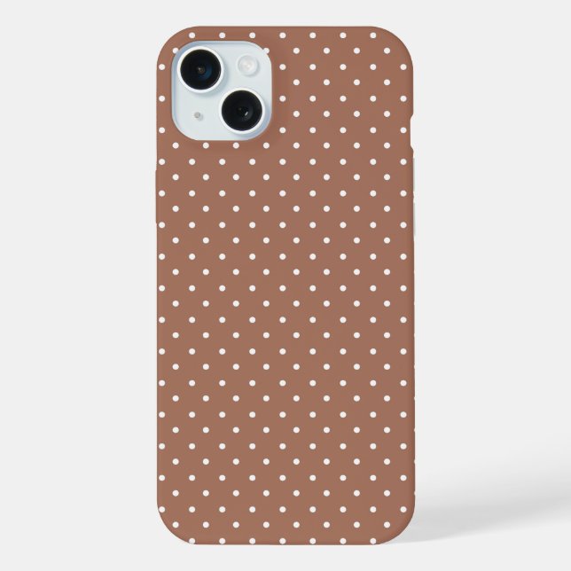 Seamless medium brown polka dot  pattern iPhone case (Back)