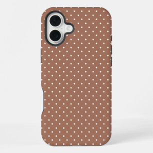 Seamless medium brown polka dot pattern iPhone 16 plus case