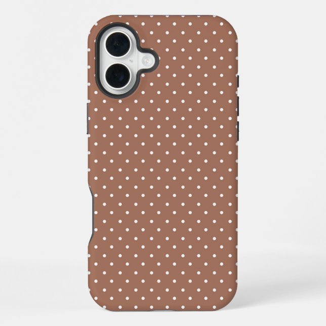 Seamless medium brown polka dot  pattern iPhone case (Back)