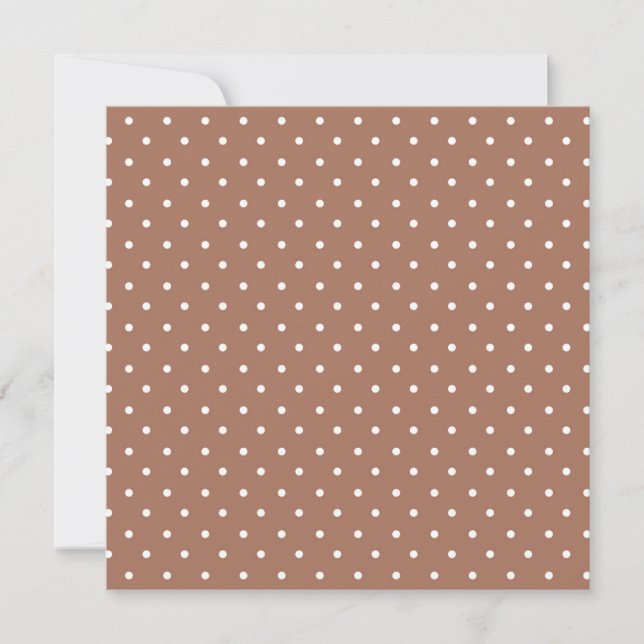 Seamless medium brown polka dot  pattern thank you card (Front)