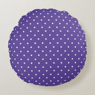 Seamless medium purple polka dot pattern round pillow