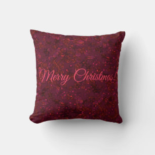 Seamless Merry Christmas glitter sequins sparkle r Throw Pillow
