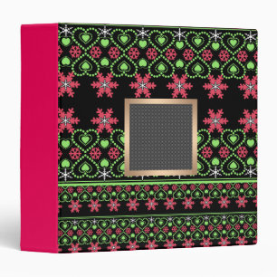 Seamless Merry Christmas ornamental snowflake hear Binder