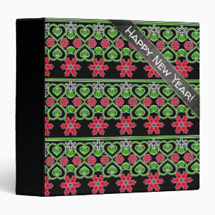 Seamless Merry Christmas ornamental snowflake hear Binder