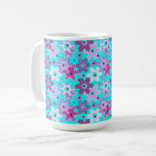 Seamless Merry Christmas red poinsettia green euon Coffee Mug